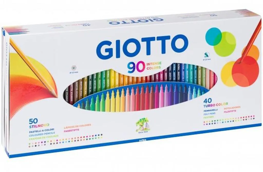 Mallette FILA Giotto : 50 Crayons Stilnovo et 40 Feutres Turbo Color