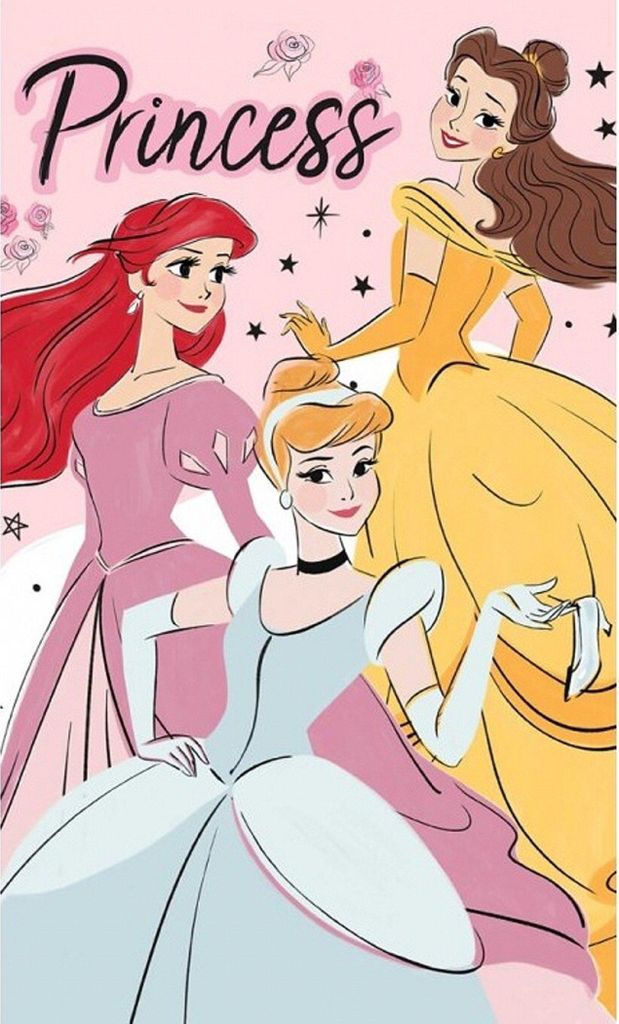 PHU CARBOTEX Prinzessin Cinderella Ariel und Belle Babyhandtuch 30x50 cm