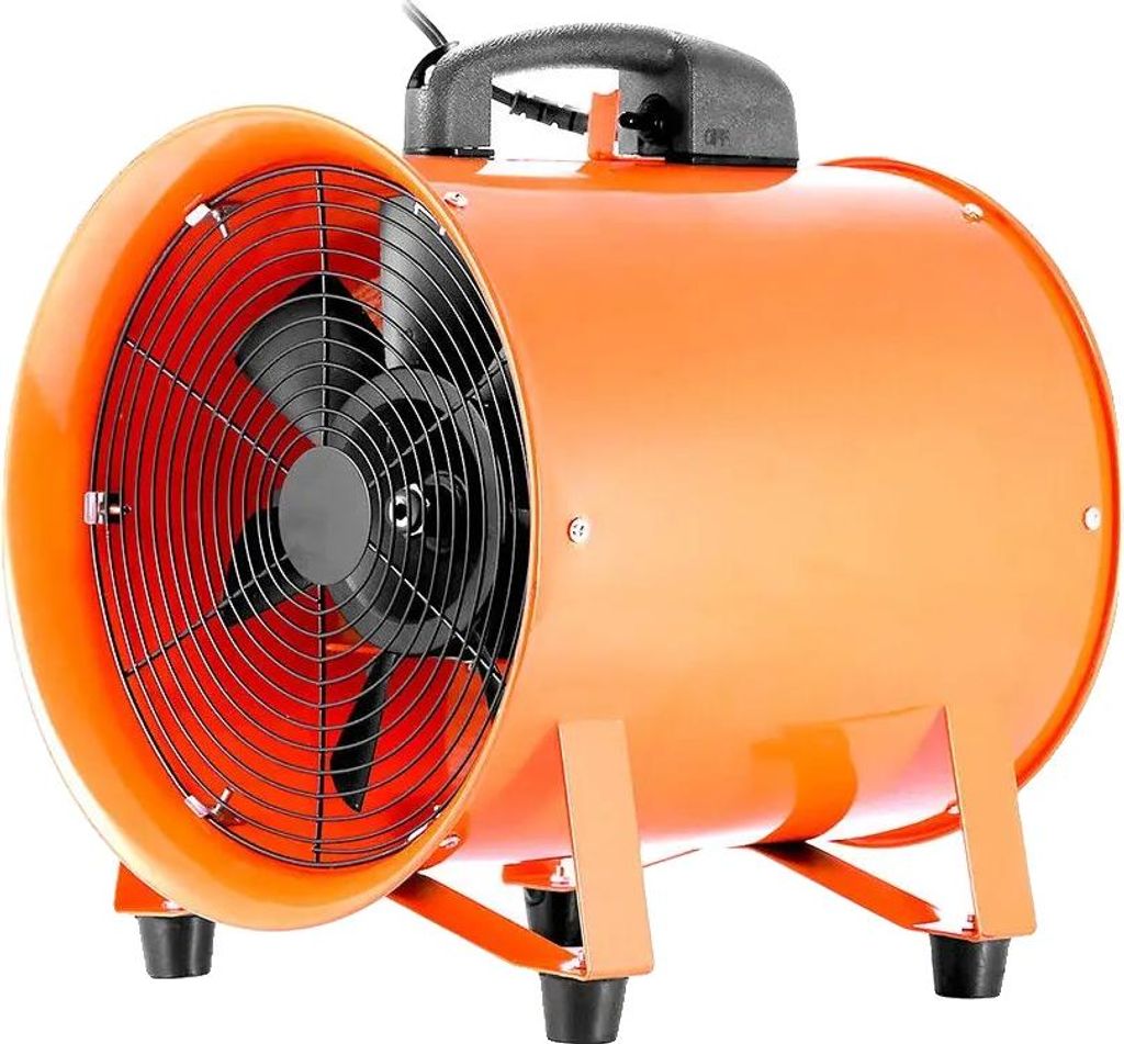 Axialventilator, leistungsstarker Motor aus reinem Kupfer, IP44 wasserdicht, 10 m Schlauchleitung, Orange