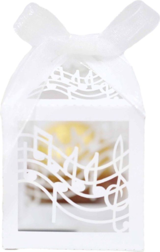 50 Pack Von Muscial Note Design Papier Gunst Boxen, Einweg-Süßigkeiten Schokolade Geschenk-Boxen Mit Band Für Weihnachten Geburtstag Hochzeit Dekor