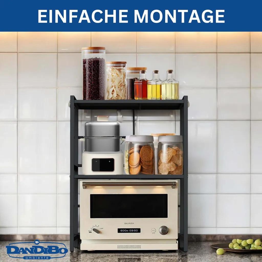 Support de Cuisine Vertical pour Micro-ondes et Rangement Épices à 3 Étages