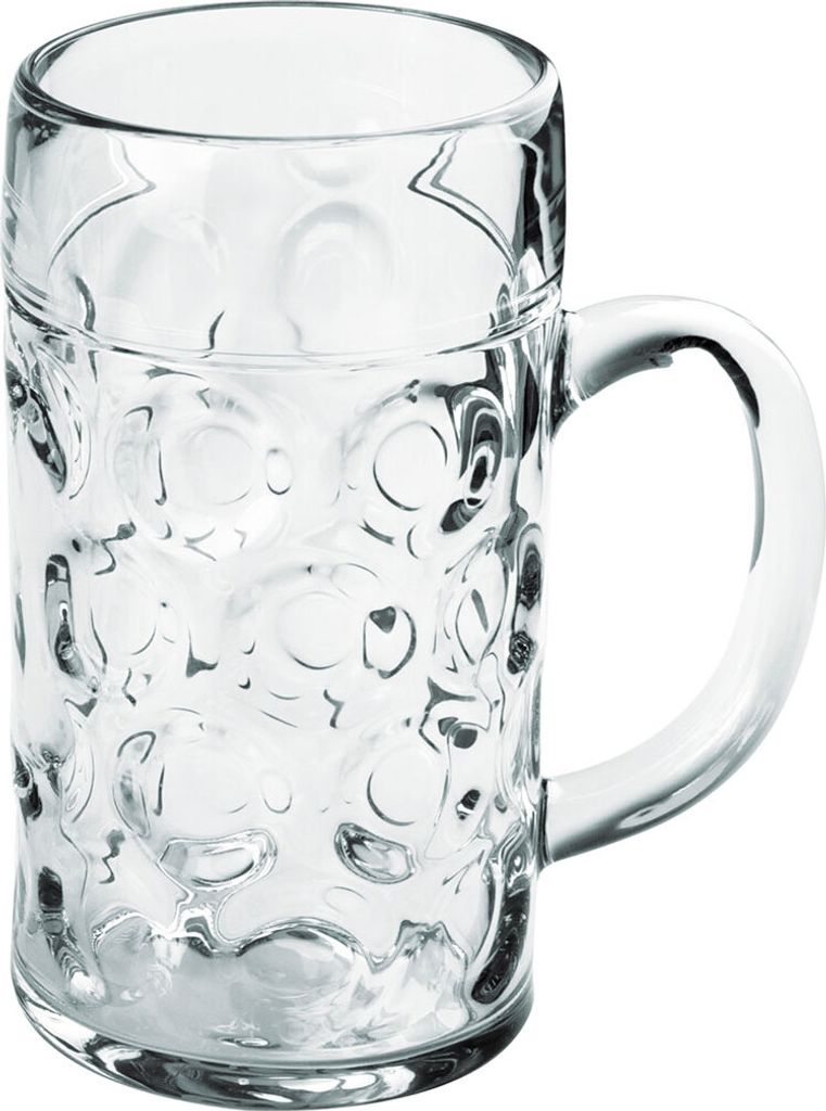 Doimoflair Bierglas aus Kunststoff 50 cl. Mehrwegbecher Bierkrug Plastik Transparent Spülmaschinenfest Set 2 Stück