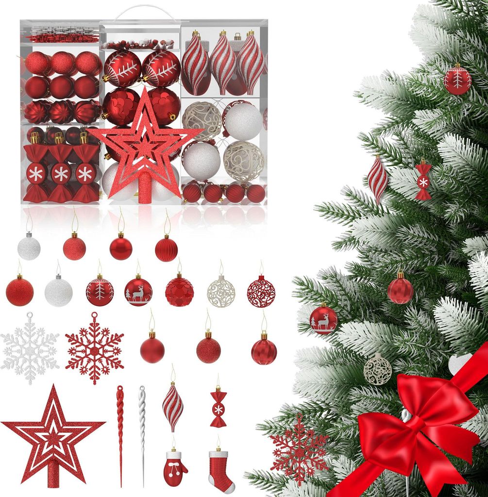 YARDIN Boules de Noël set de 138,Boules de Noël en Image du produit 