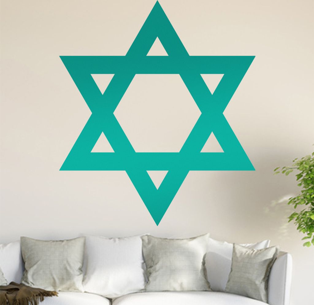 Hexagramm Wandtattoo in 6 Größen - Wandaufkleber Wall Sticker - Dekoration, Küche, Wohnzimmer, Schlafzimmer, Badezimmer