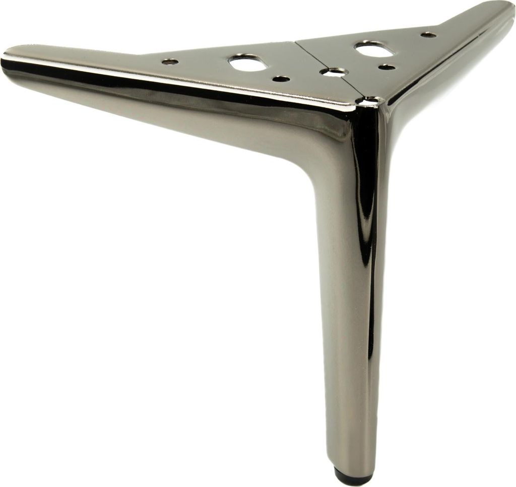 Elegante Möbelbeine in Schwarz-Chrom, Höhe 15 cm – Stilvolle und minimalistische Unterstützung für Ihr Interieur.
