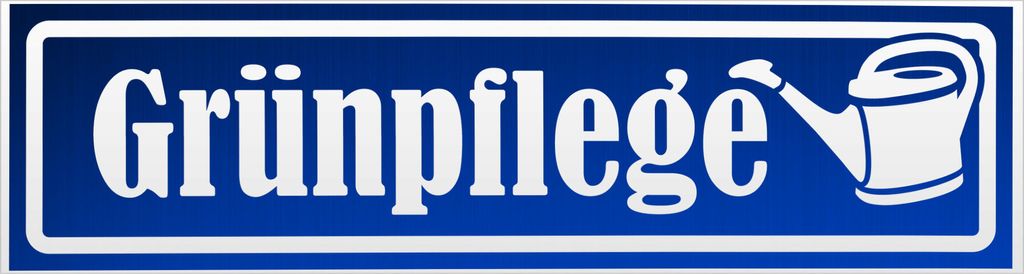 Kiwistar Grünpflege mit Gießkannen invertiert Magnetschild Schild magnetisch - 60cm Blau - reflektierend - Magnetfolie für Auto PKW Kfz