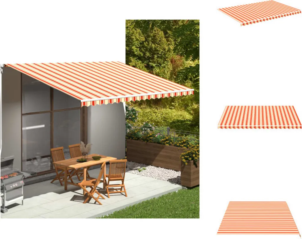Telo Ricambio Tenda da Sole 5x3,5m Giallo Arancio | vidaXL Qualità