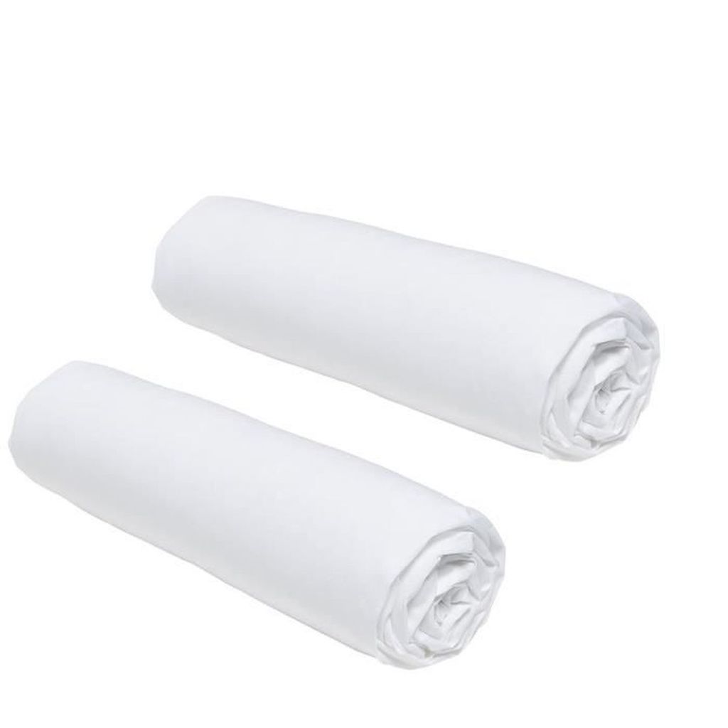 2 Spannbettlaken – 140 x 190 cm – Kreide Produktbild 