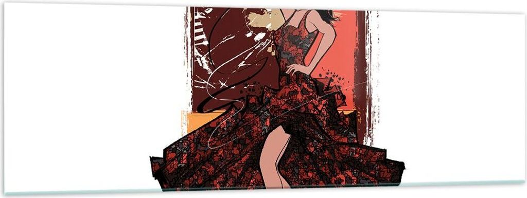 Bilder auf glas - Tanz Tänzer - 160x50cm - Glasbilder - Wandbilder - Bilder - Kunstdruck - zum Aufhängen bereit - Wanddekoration aus Glas - Glas ...