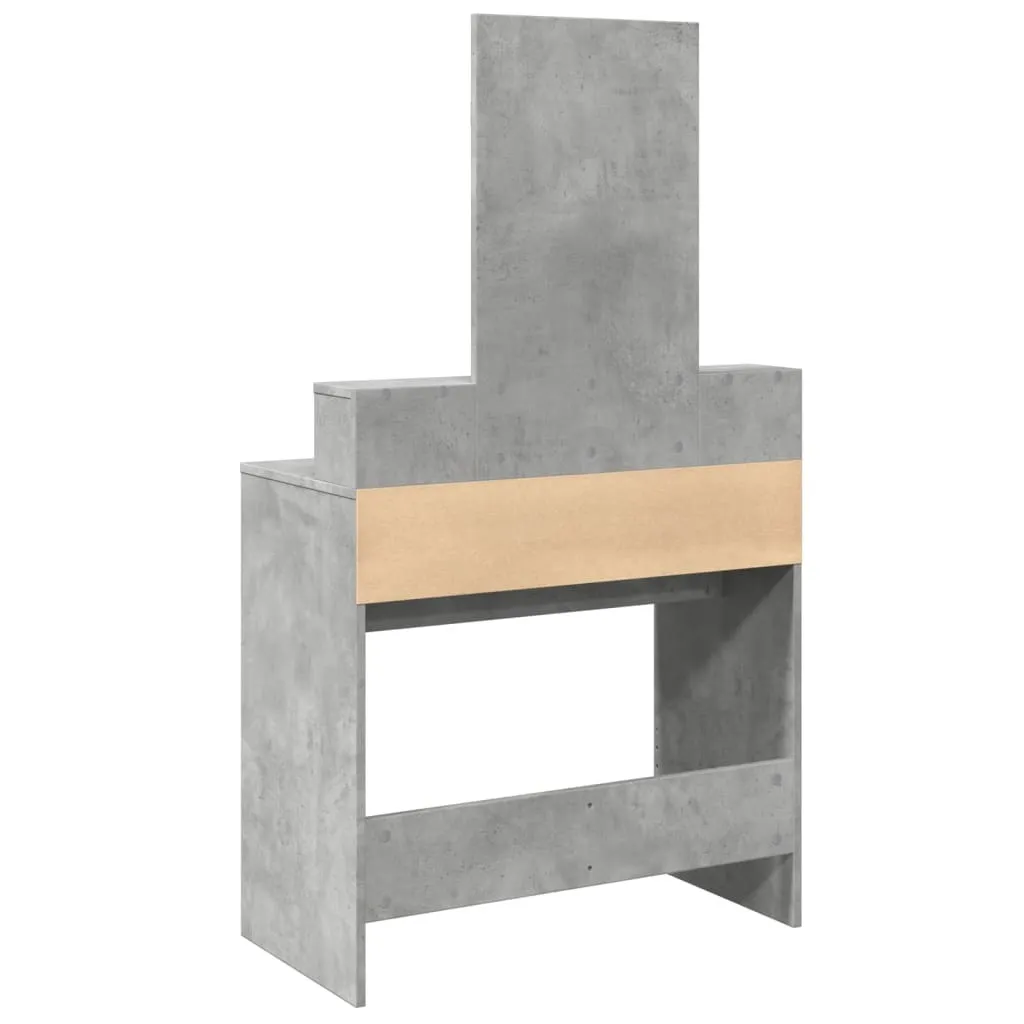 Miglior Tavolo da Trucco Grigio Cemento 80x41x144,5 cm | Specchio Incluso - 6