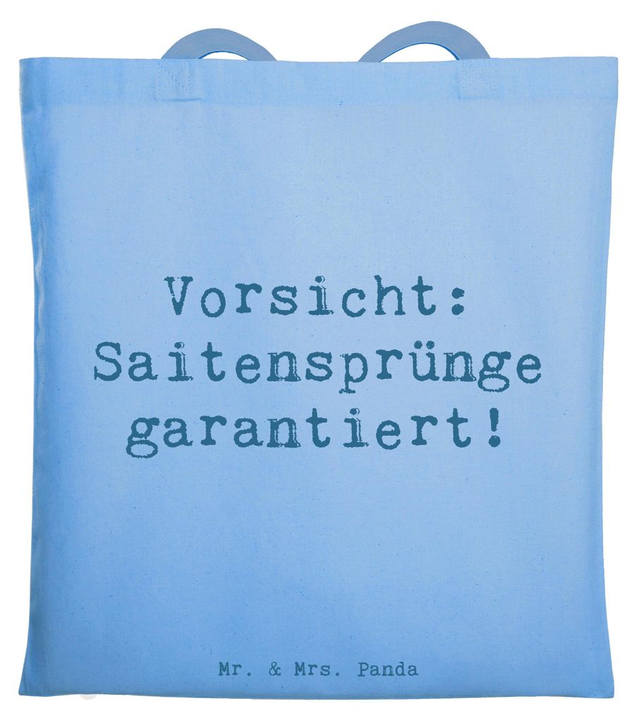Mr. & Mrs. Panda Schultasche Spruch Shamisen Abenteuer - Sky Blue - Geschenk, Saiteninstrument, Musikinstrument, Tote Bag, Musik, Lernen, Tasche, M...