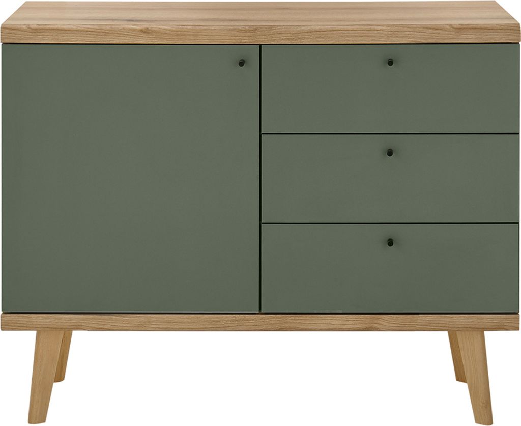 Sideboard Wohnzimmer in Eiche mit grün AVEZZANO-61 Modern Produktbild 