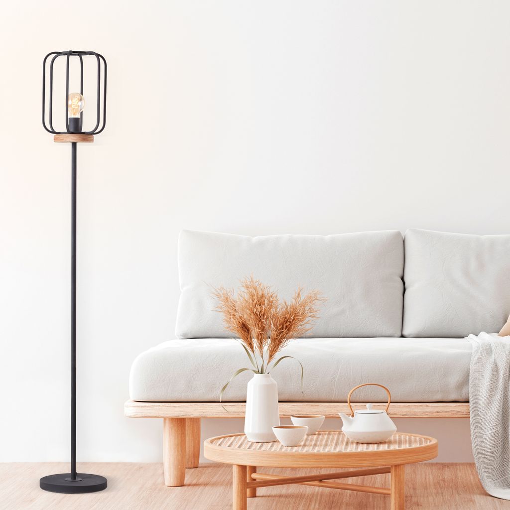 Brilliant Tosh Standleuchte, 1-flammig E27 Antik Holz Produktbild 