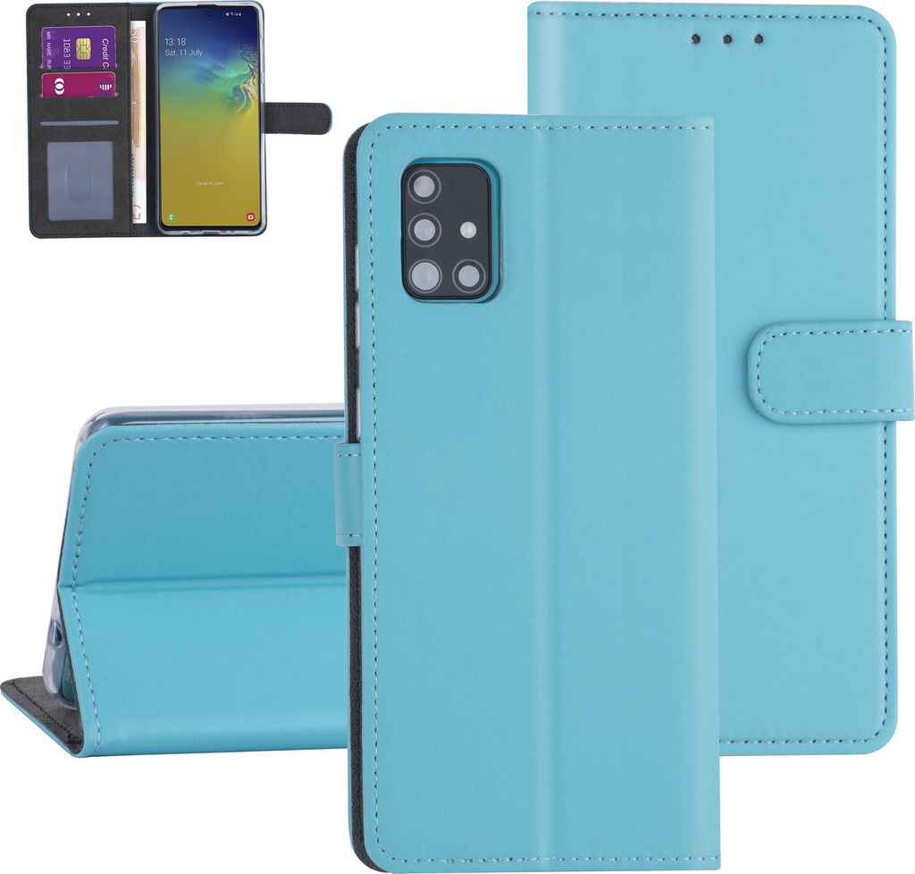 Samsung Galaxy A71 Light blue Book type case - Card holder