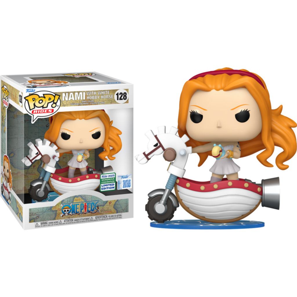 Funko Pop! Rides Animation - One Piece - Nami with White Hobby Horse (2025 Wondrous Convention Exclusive) # 128