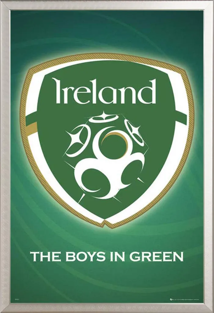 Poster Irlande Blason vitre acrylique et cadre Shinsuke alu argent