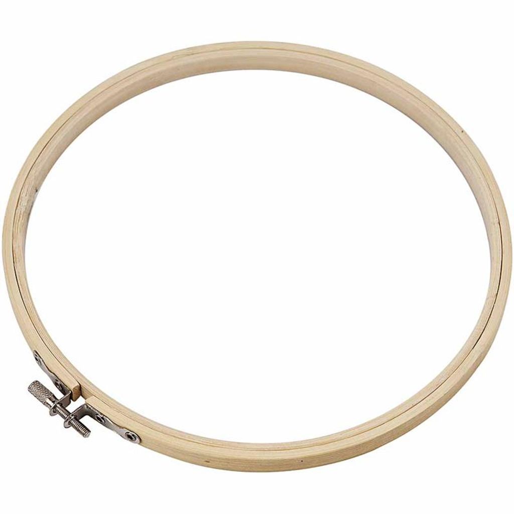 Runder Holz Stickrahmen 20 cm mit Metallverschluss Produktbild 