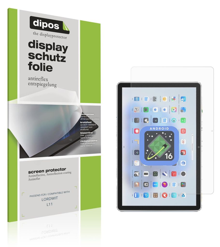 2x Schutzfolie für LORDWIT L11 matt Displayschutzfolie Folie Display Schutz dipos