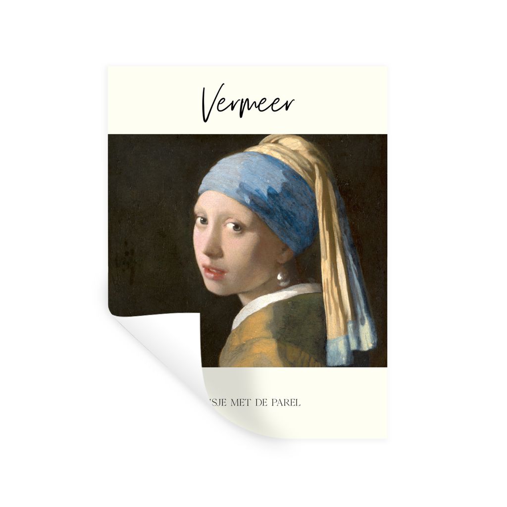 MuchoWow Wandtattoo Wandsticker Wandaufkleber Kunst - Das Mädchen mit dem Perlenohrring - Johannes Vermeer 60x80 cm Selbstklebend und Reposition...