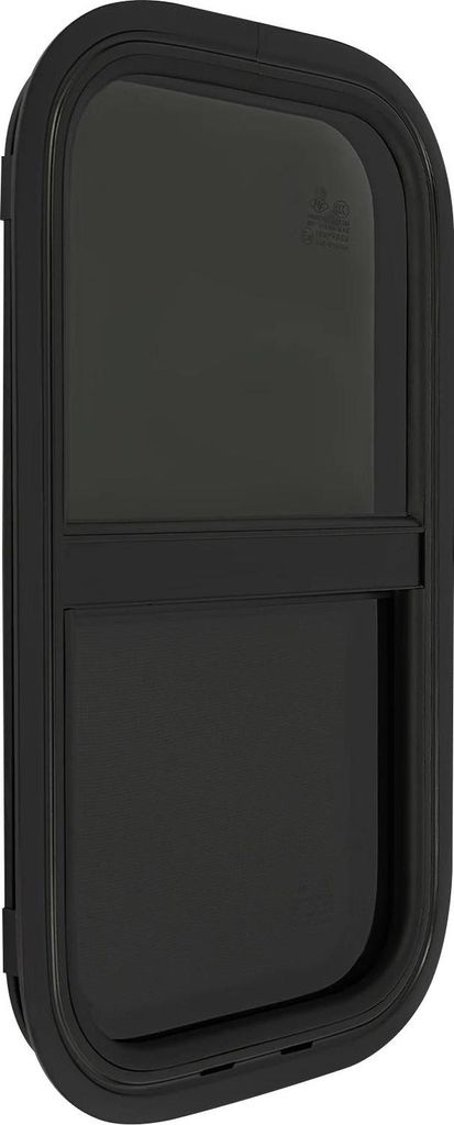 Wohnwagen/Wohnmobil Fenster - Vertikales Schiebefenster - 380×560 mm - Gehärtetes Glas & Aluminium - Insektenschutz & Sonnenschutz - Beige