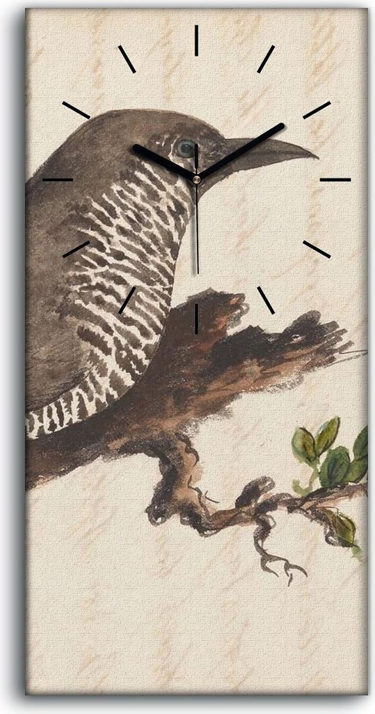 Küche Wohnzimmer Wand Leinwand Uhr 30x60 Vögel Wild Tiere Zeichnung Kunst - schwarze Hände