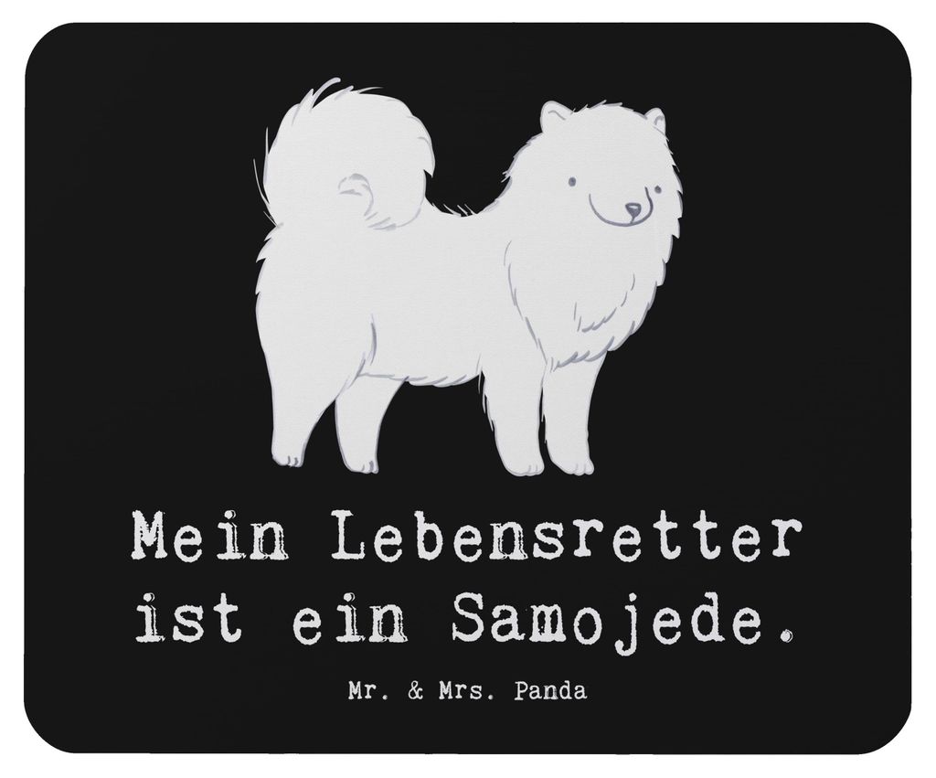 Mr. & Mrs. Panda Mauspad Samojede Lebensretter - Schwarz - Geschenk, laptop, Mouse Pad, pc, mousematte, Samojedenhund, Mousepad, Samojedenspitz