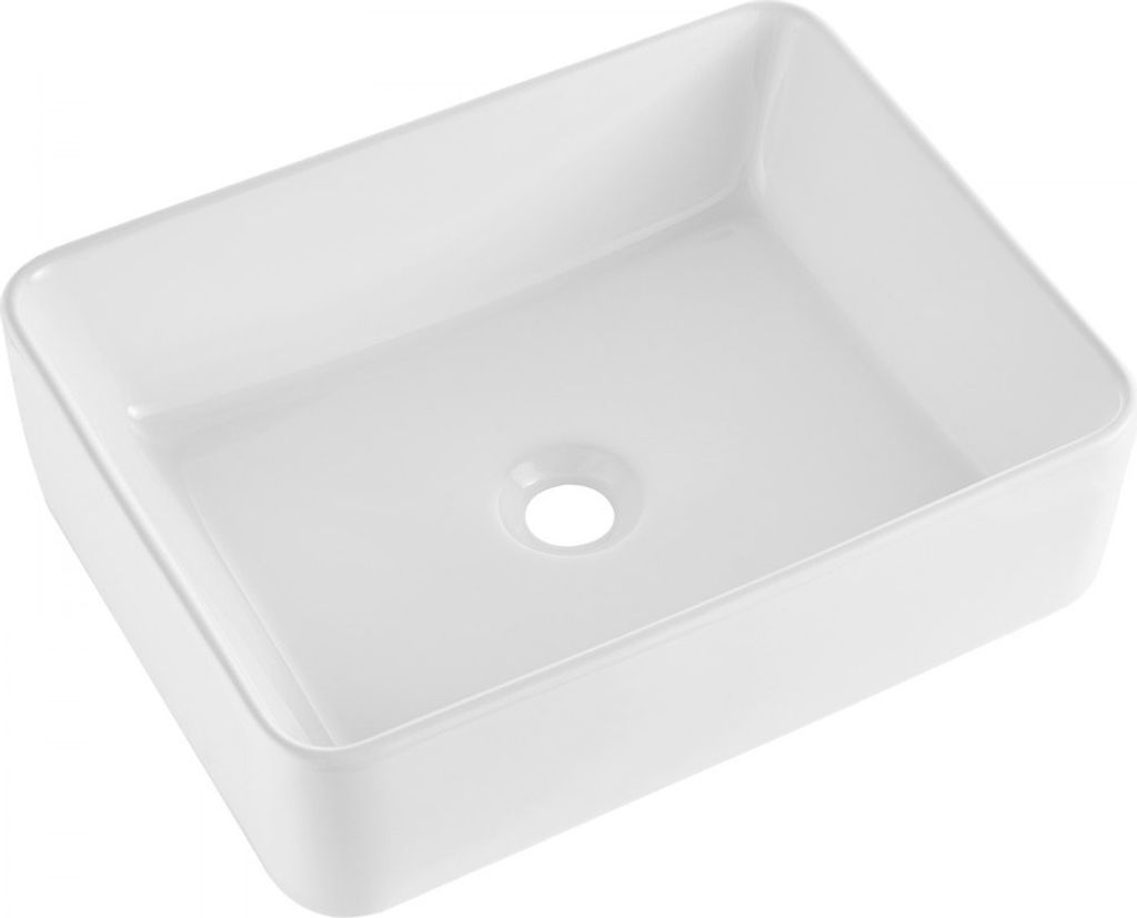 Modernes Keramik-Waschbecken - Badezimmer-Waschtisch Weiß - 482x373x135mm - Hochwertige Sanitärkeramik - Stilvolles Design - Pflegeleicht