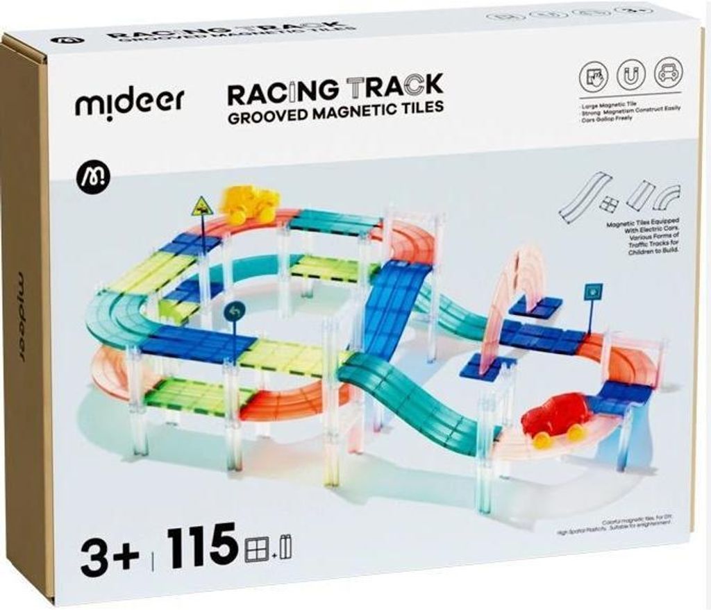 Mideer Kolorowy zestaw magnetyczny - tor wyścigowy 115 szt. Zdjęcie produktu 