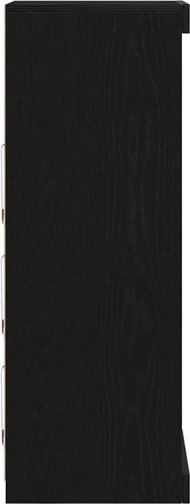 Vetrinetta vidaXL Rovere Nero con Luci LED | Mobiletto Ingresso 100cm - 7