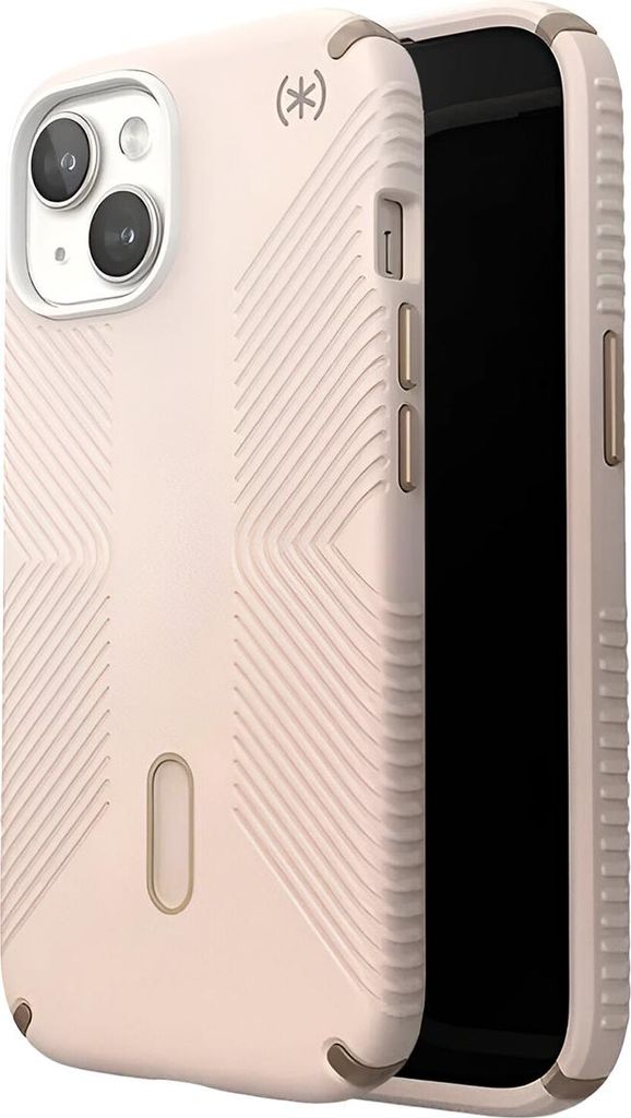 Speck Presidio2 Griff ClickLock & Magsafe - Etui iPhone 15 Plus / iPhone 14 Plus (Gebleichter Knochen / Erbstück Gold / Haselnussbraun)