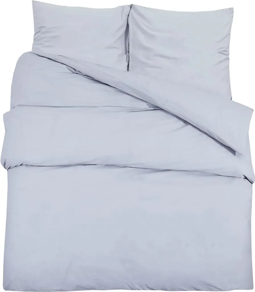 vidaXL Set di biancheria da letto grigio 155x220 cm cotone