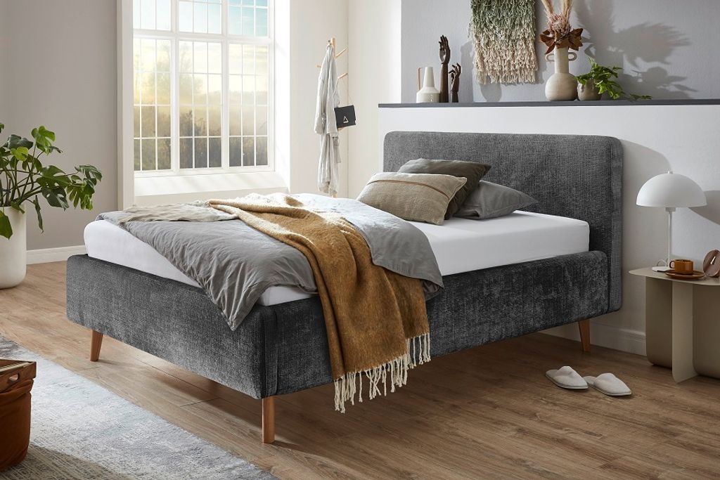 Doppelbett Younes 160x200cm - anthrazit