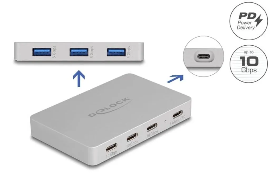 Hub USB pour Ordinateur Portable - 4 ports USB-C et 3 ports USB-A