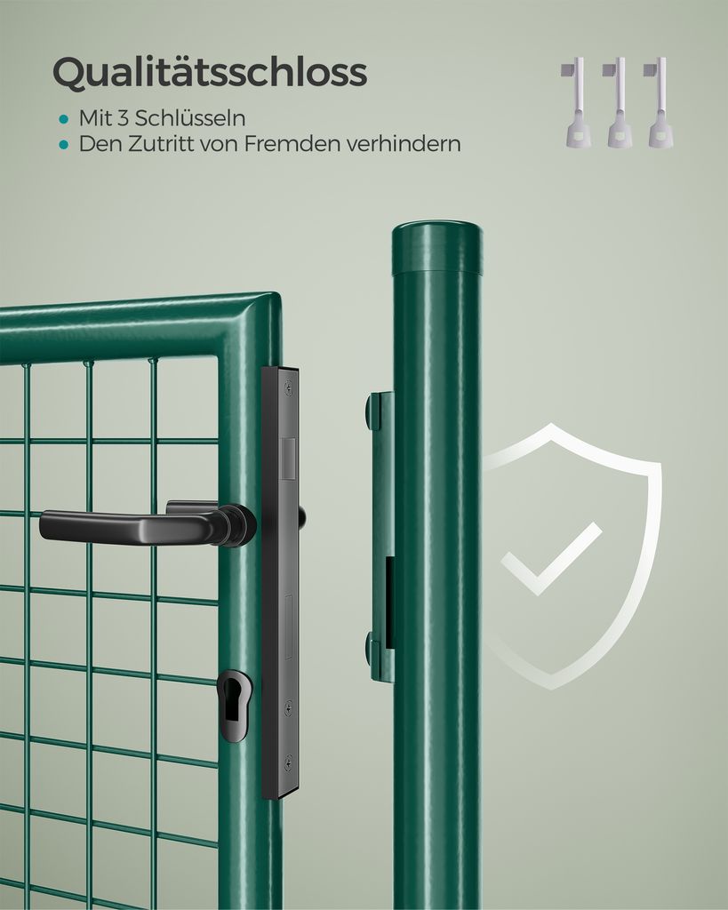 SONGMICS Gartentor, Gartentür, verzinkter Stahl, Produktbild 3