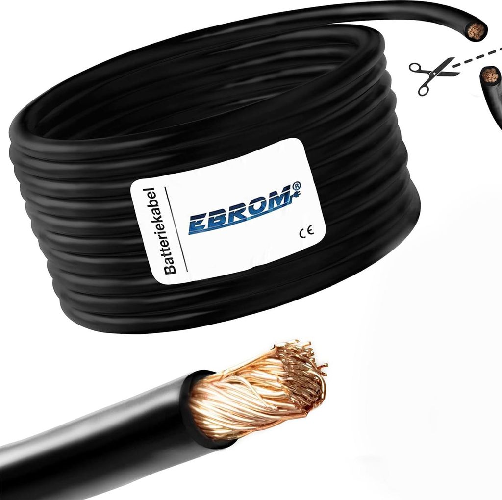 Batteriekabel Aderleitung SCHWARZ H07V-K 6-10 - 16-25 - 35 Produktbild 