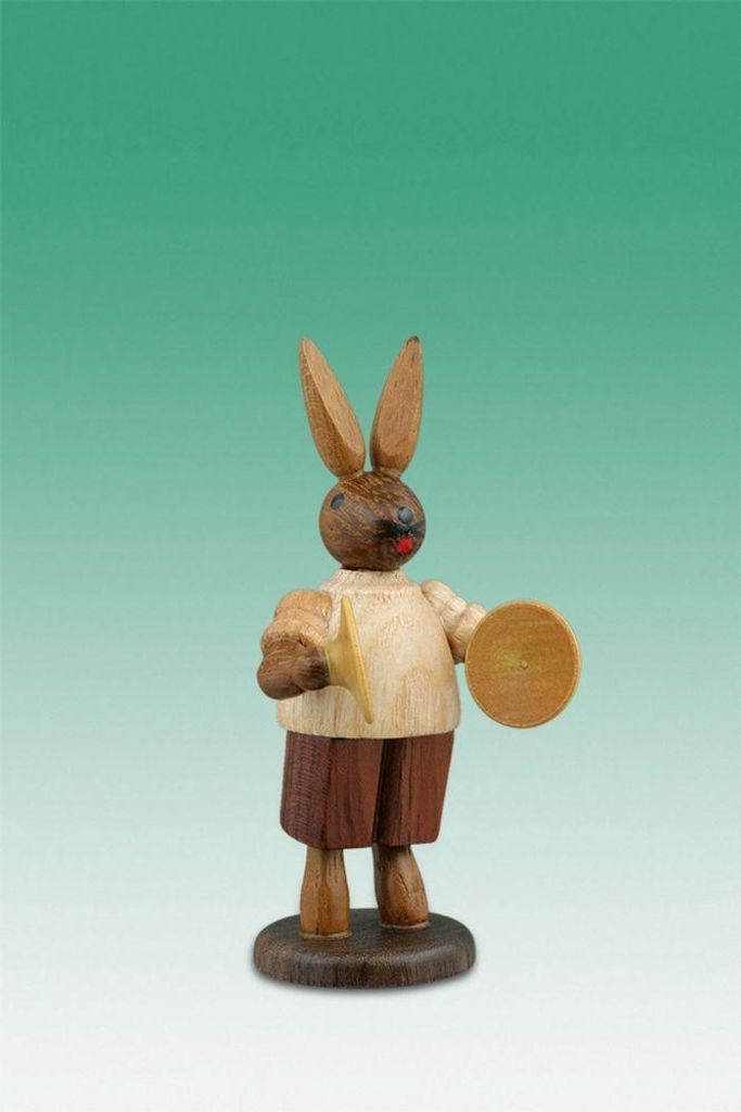 Osterdekoration Osterhase Musikant mit Becken Höhe 7,5cm NEU