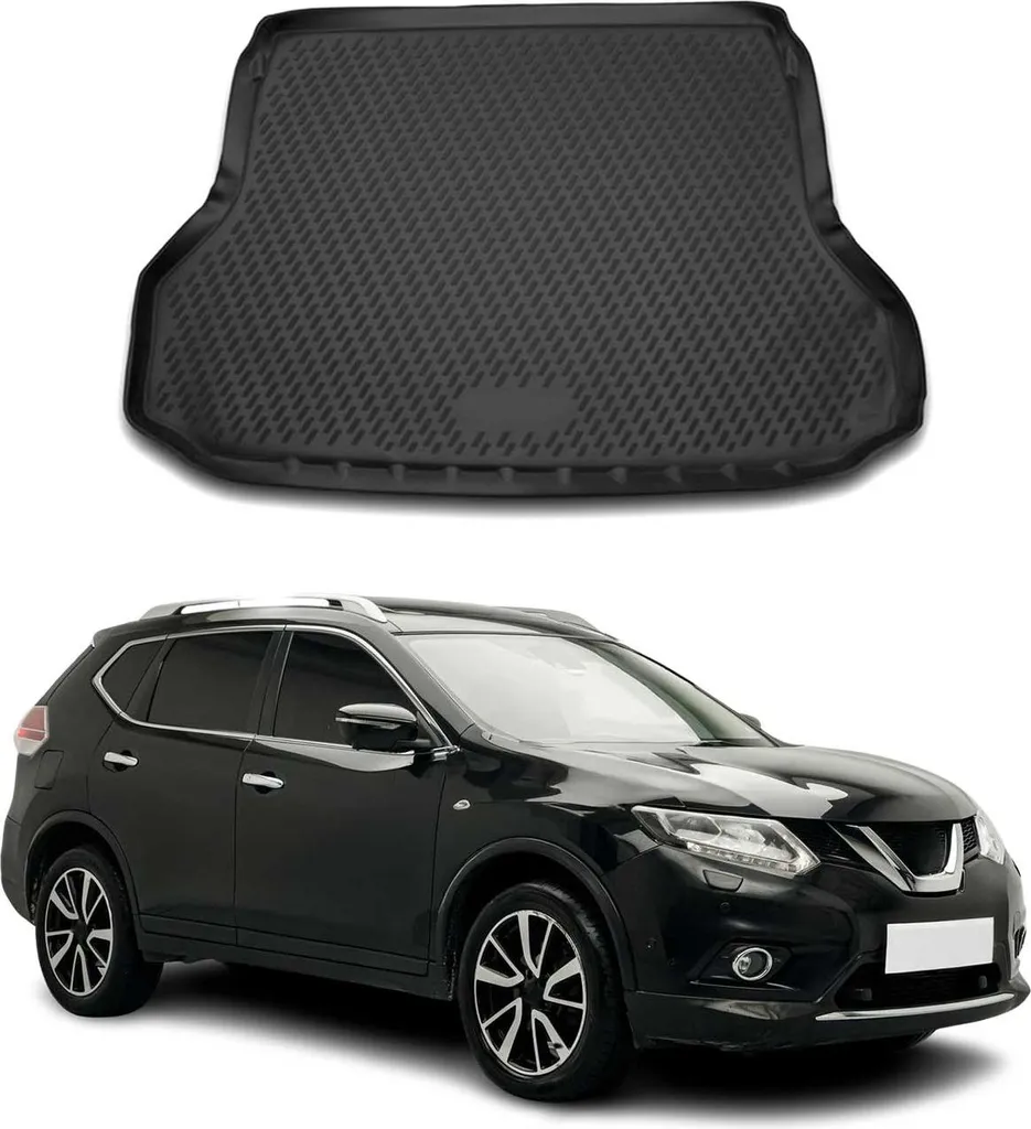 Tappetino per bagagliaio per Nissan X-Trail 2014-2021 in gomma TPE nero