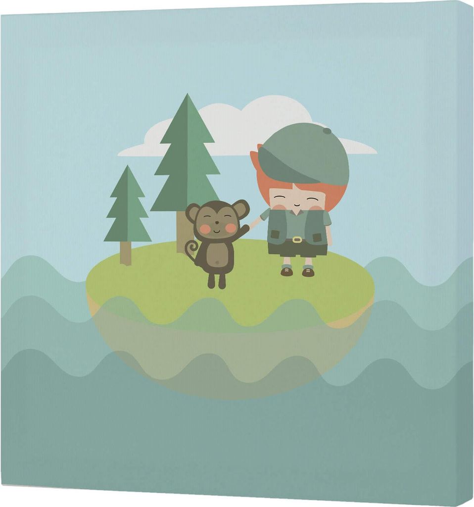 Lienzo HappyFriday Happynois Weltkarte Multicolor 27 x 27 cm