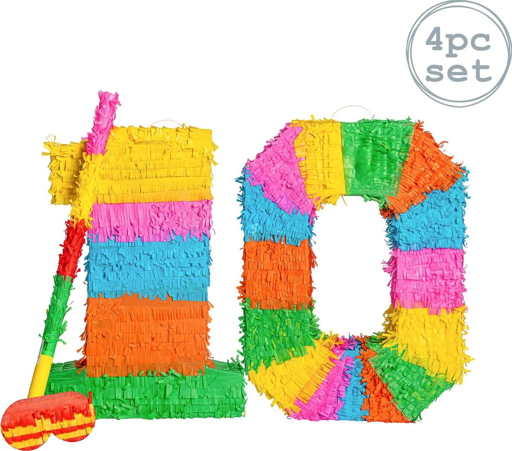 Fax Potato Fax Potato Pinata Set mit Stick & Blindfold - 10. Geburtstag / Jahrestag - Rainbow