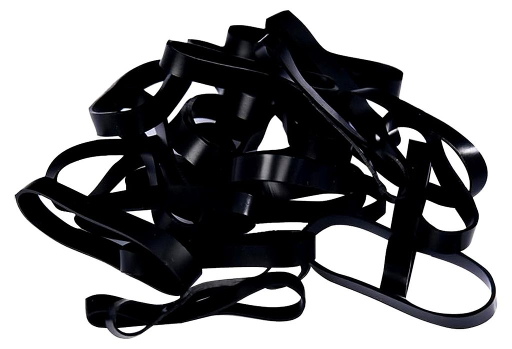 Gummibänder, 30 mm dick, schwarz, strapazierfähig, 100 Stück