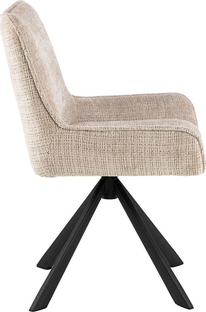 (2er Set) Eddie Esszimmerstuhl Chenille beige.