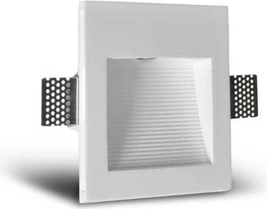 LED Gips-Wandeinbauleuchte Eckig Struktur 170x142x45mm Weiß Modul 1W 102lm warmweiß 3000K