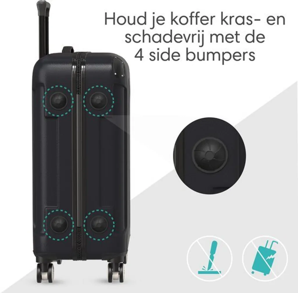 Voyagoux Black Collection: Set 4 Valigie Rigide ABS con TSA e Ruote - 8