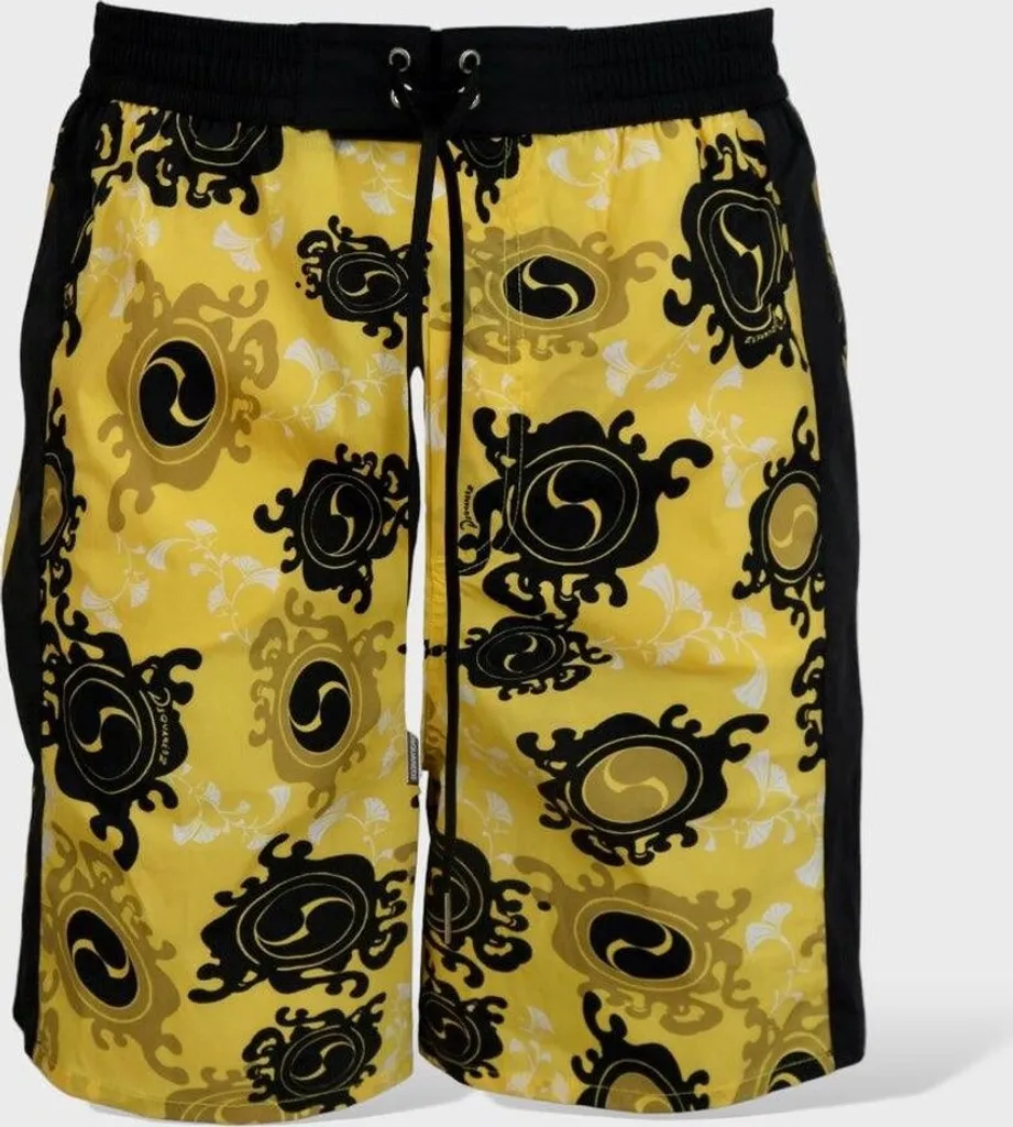 Maillot Dsquared2 Jaune Fluo Noir Taille 48 Séchage Rapide Haute Qualité