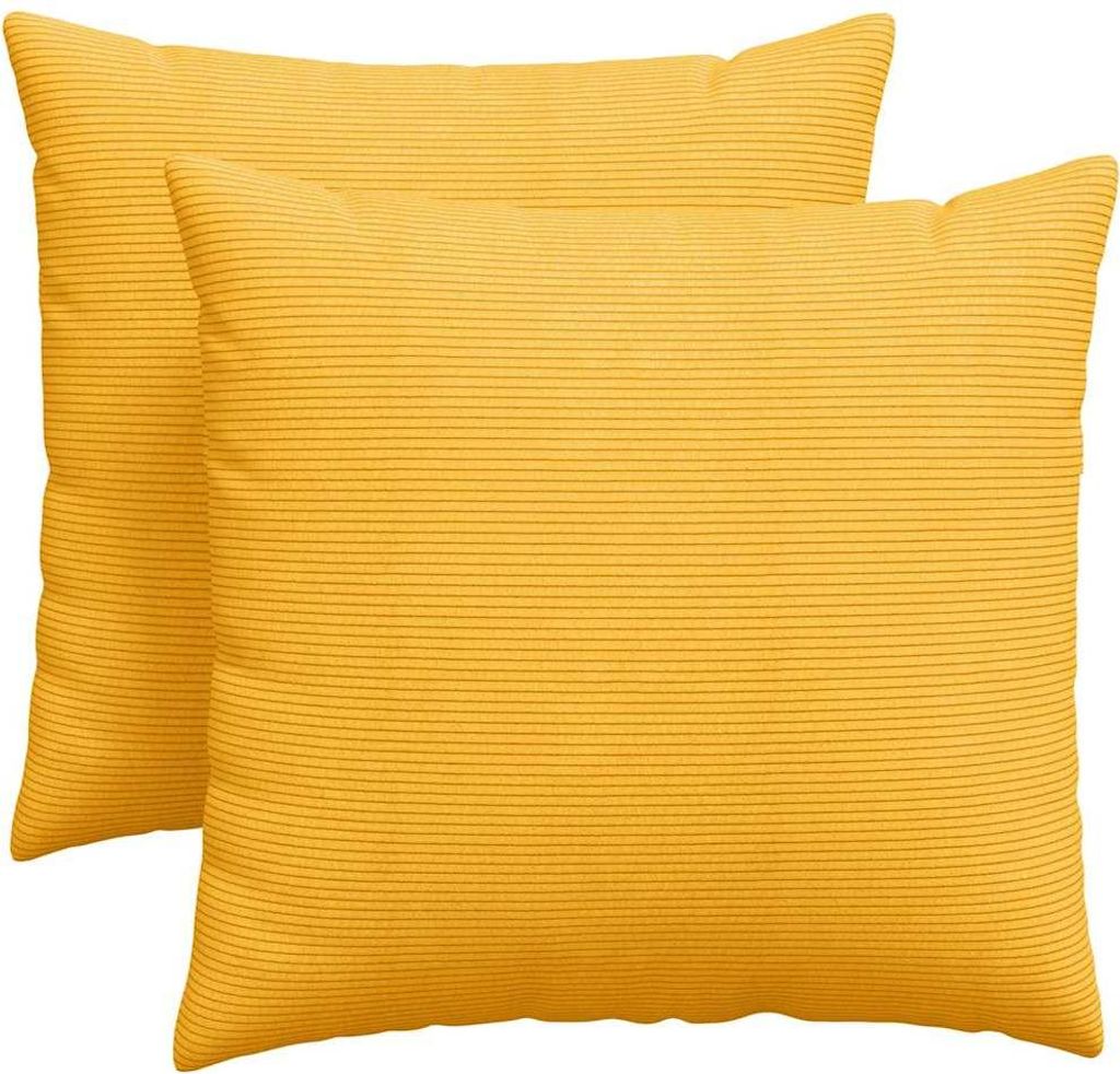 vidaXL Sofakissen 2 Stück Helles Gelb 45 x 45 cm Cordstoff