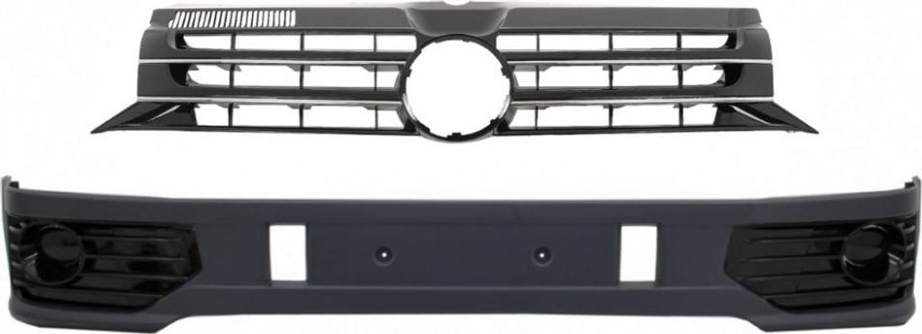 Add-on Spoiler für VW Transporter Caravelle T5 T5.1 10-15 Kühlergrill Sport Look.