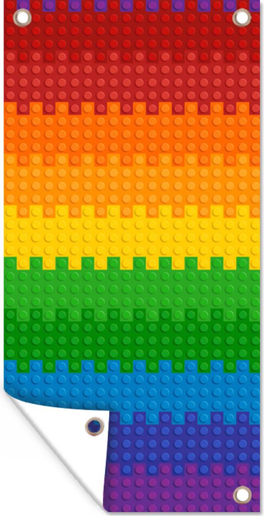 MuchoWow 40x80 cm Outdoor-Poster Gartendeko Sichtschutz Garten Poster für den Garten Lego - Patoon - Regenbogen