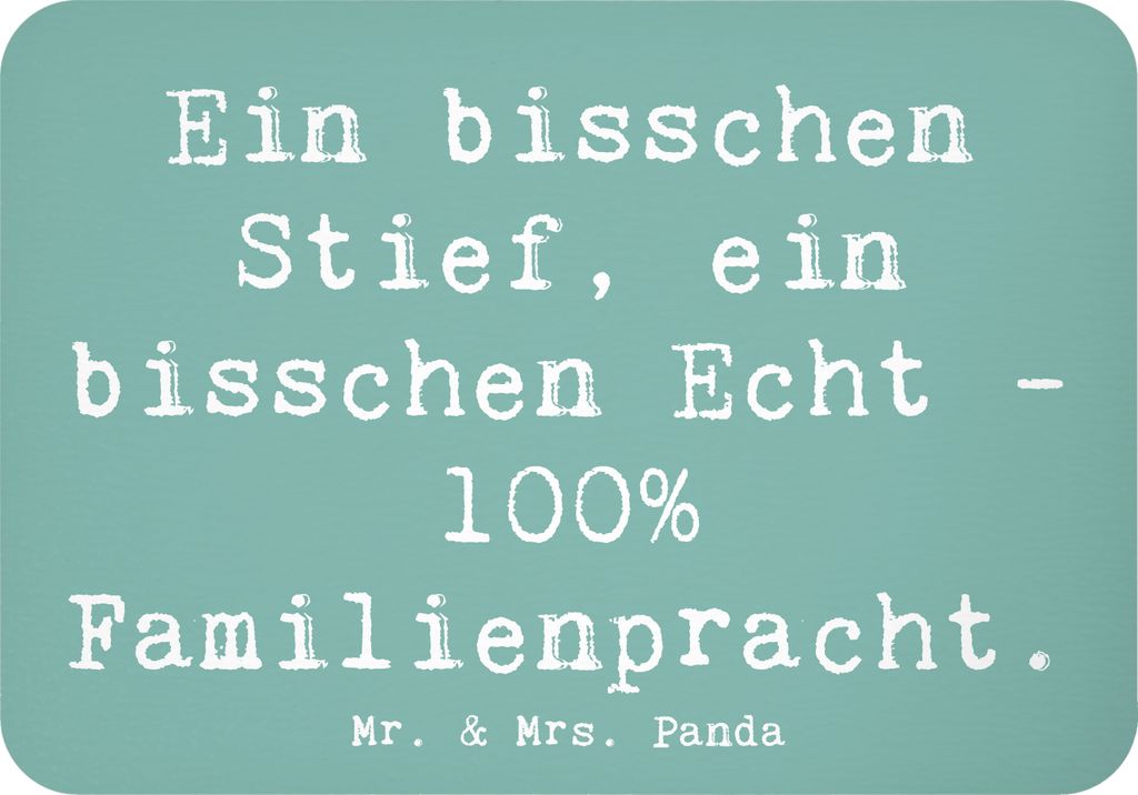 Mr. & Mrs. Panda magnet Spruch Liebe Stiefenkel - Meeresbrise - Geschenk, Freude, Notizhalter, Handarbeit, Großeltern, Familienbindung, Patchworkf...