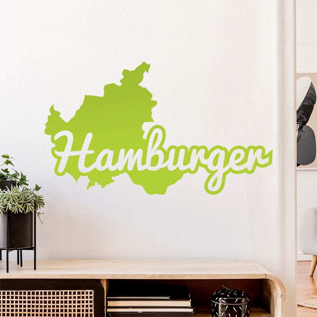 Hamburger Herkunft Wandtattoo Wandaufkleber Wall Sticker - Dekoration, Küche, Wohnzimmer, Schlafzimmer, Badezimmer