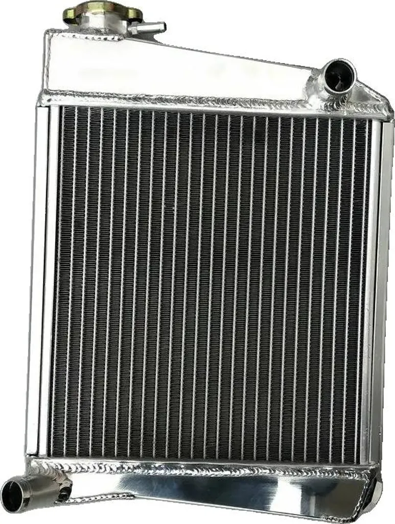 Radiatore da corsa, lega di alluminio, dimensioni del nucleo 258 mm x 270 mm x 40 mm, dimensioni totali 282 mm x 378 mm x 55 mm, diametro ingresso/uscita 25 mm, compatibile con Mini Cooper 1275 GT 1992-1997